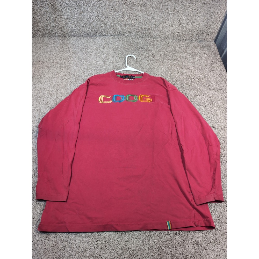 Coogi Mens‎ Long Sleeve T Shirt Red Embroidered Logo 2XL